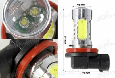 For Acura Chevy 16w H11 White 10 LED Projector Low Beam Fog Lights Lamp Bulbs X2
