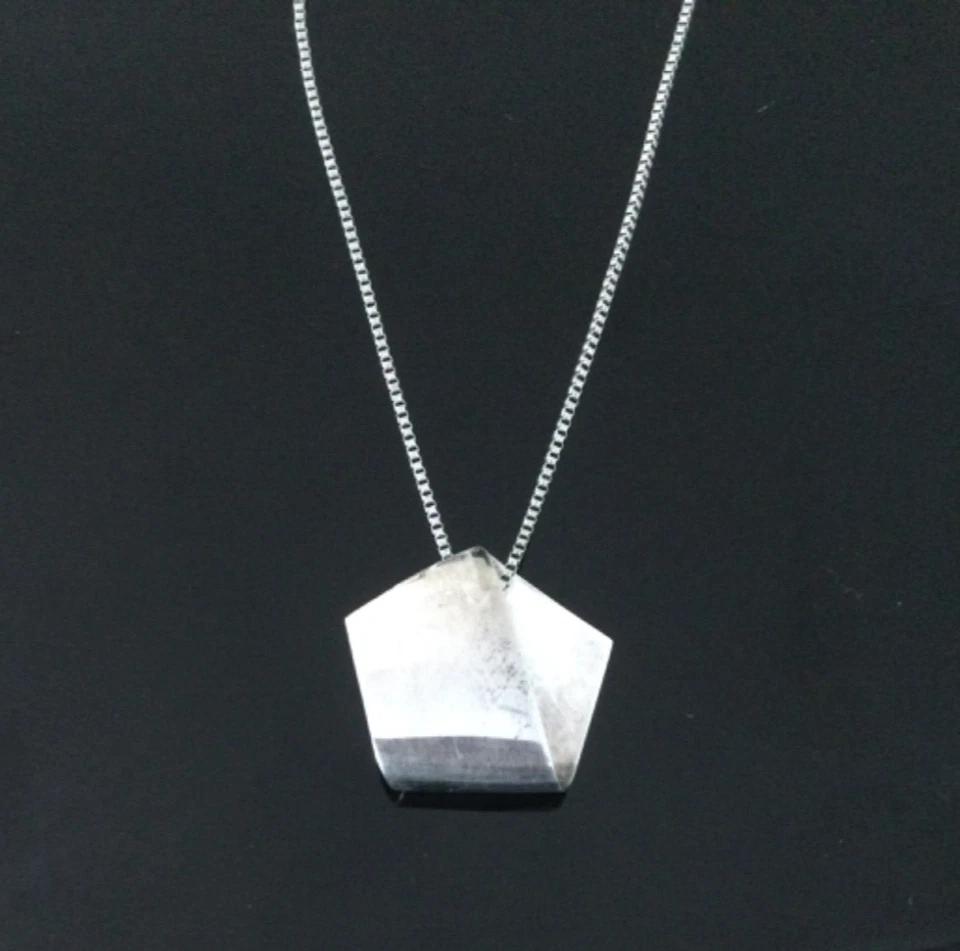 GEORG JENSEN Dinamarca Plata Esterlina COLGANTE REFLEJO # 231 Colgante Plegado DsVa Foto 2 de 4