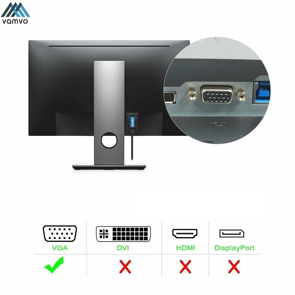 USB 3.0 to VGA Cable for Mirroring HD Video Display at 1080P Converter Adapter - Image 3 of 4
