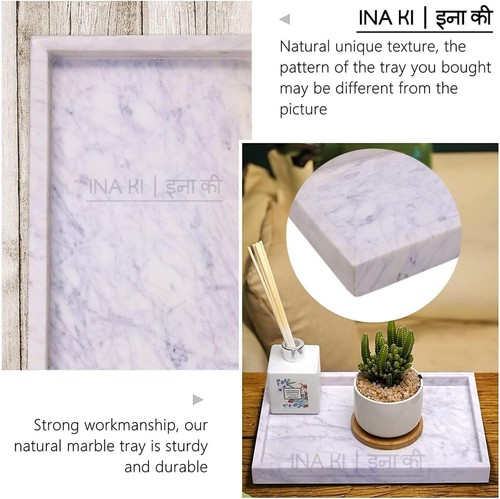 Natural Marble Serving Counter Top | Vanity Organizer | Bath, Multipurpose Tray - Picture 5 of 9