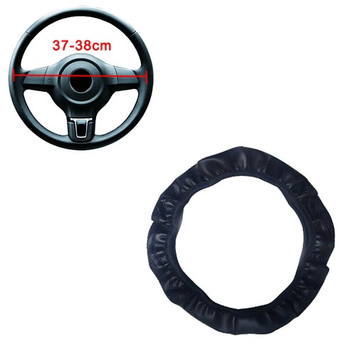 Black Leather Car Steering Wheel Cover Anti-slip Protector 15'' Car Accessories - Picture 3 of 6