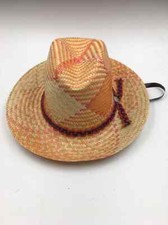 Straw cowboy hat  kids hat  70's Vintage hat  Real straw hat  stetson hat
