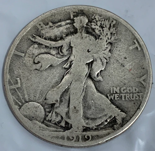 1919 Walking Liberty Sillver Half Dollar VG+/ F Full Date And Rims Nice Coin B1