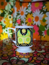 Vintage Butterfly Celestial Ceramic Mug VTG MCM Mid Century Retro Groovy
