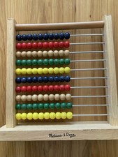 Melissa and Doug Abacus 100 Beads Wooden Counting Toy 12x12 Pre School
