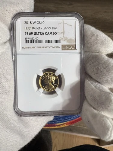 2018 American Liberty One-tenth OZ gold coin. PF 69 High Relief Ultra Cameo.