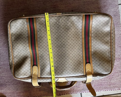 Borsa Gucci vintage GG monogramma guscio morbido borsone valigia vinile pelle bagaglio - Foto 17 di 22