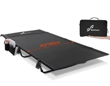 Sportneer Camping Cot: 31.5’’ Extra Wide Compact Sleeping Cot with Side Pocket