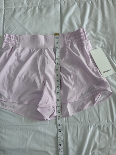 New Lululemon Shorts Size 10 Hotty Hot High Rise Short 4" Lined Pink Organza  - Picture 2 of 13