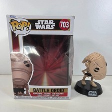 Funko Pop! Figura Droide de Batalla Star Wars #703 DEFECTO INCLINADO CONOCIDO Usada