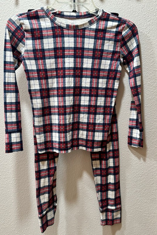 Gap kids Christmas Plaid Pajama Set Size 10 Organic Cotton