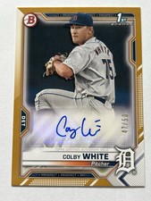2021 Bowman COLBY WHITE 1st Bowman Gold Prospect Paper Auto # /50