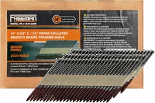 FR.131-314B 21 Degree .131" X 3-1/4" Plastic Collated Bright Finish Smooth Shank