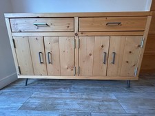 Industrial Scaffold Board Wood Large Sideboard Cupboard - Used