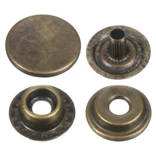 30Set Press-Stud Cap Button 12.5mm Metal Snap Fastener for Clothes DIY, Bronze