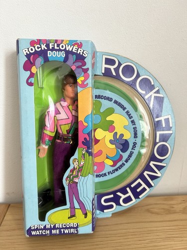 Vintage Rock Flowers Figur in Box Doug inkl. Schallplatte 1970 Mattel versiegelt Puppe