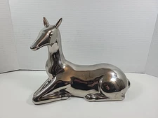 Vintage JARU California Pottery 1973 Deer Doe Silver