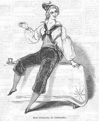 THEATRE Miss Woolgar as Cleopatra - Antique Print 1843