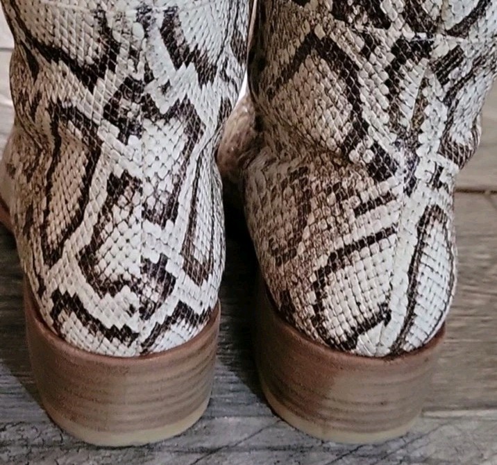 Freda Salvador Julia Boots Python Snake Embossed … - image 9