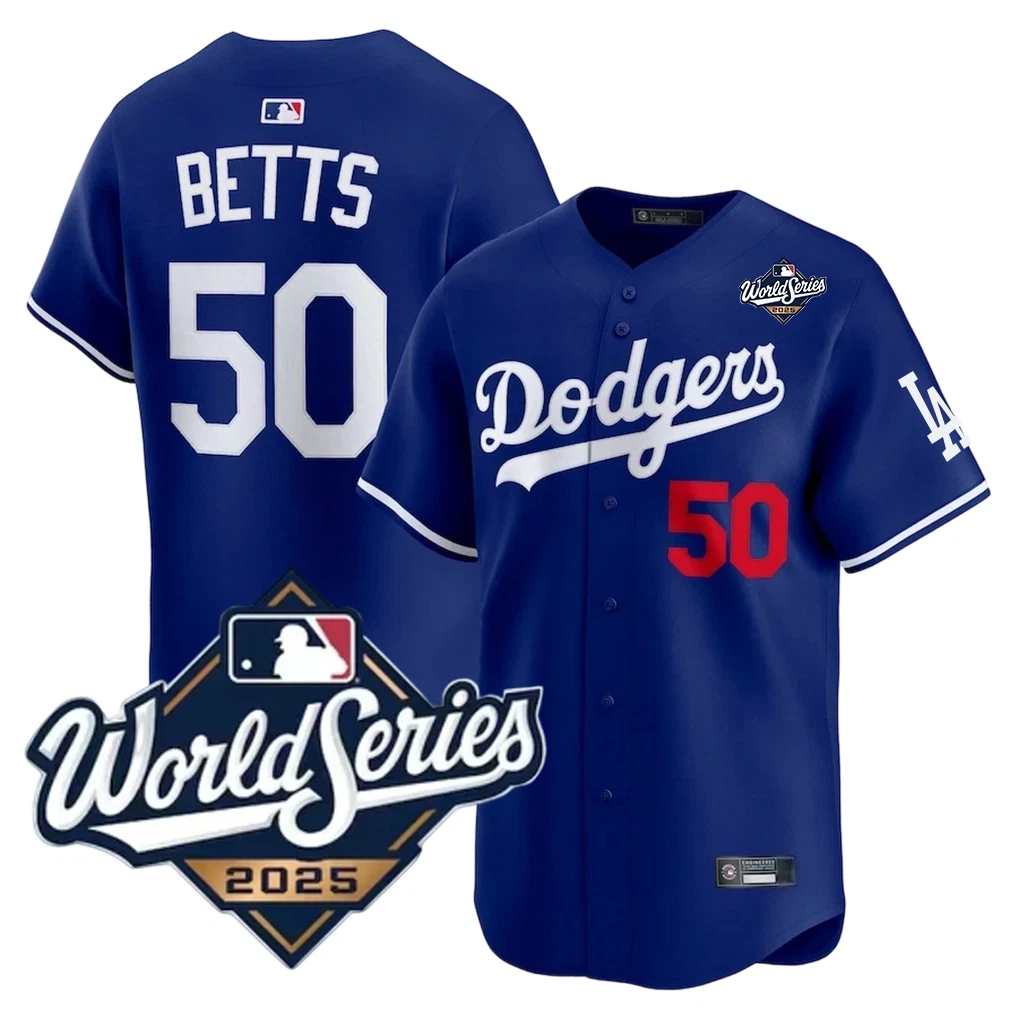 Dodgerss  Men’s #50 Mookie Betts 2025 World Series Home Replica Player Jersey