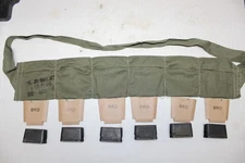 6 Military M1 Garand 30-06 Enbloc Clips wth Bandolier Bandoleer Set for 3006 IKE
