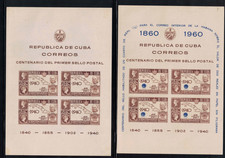 1940 and 1960 Qba Scott C33, C211 Mint MNH Souvenir Sheets