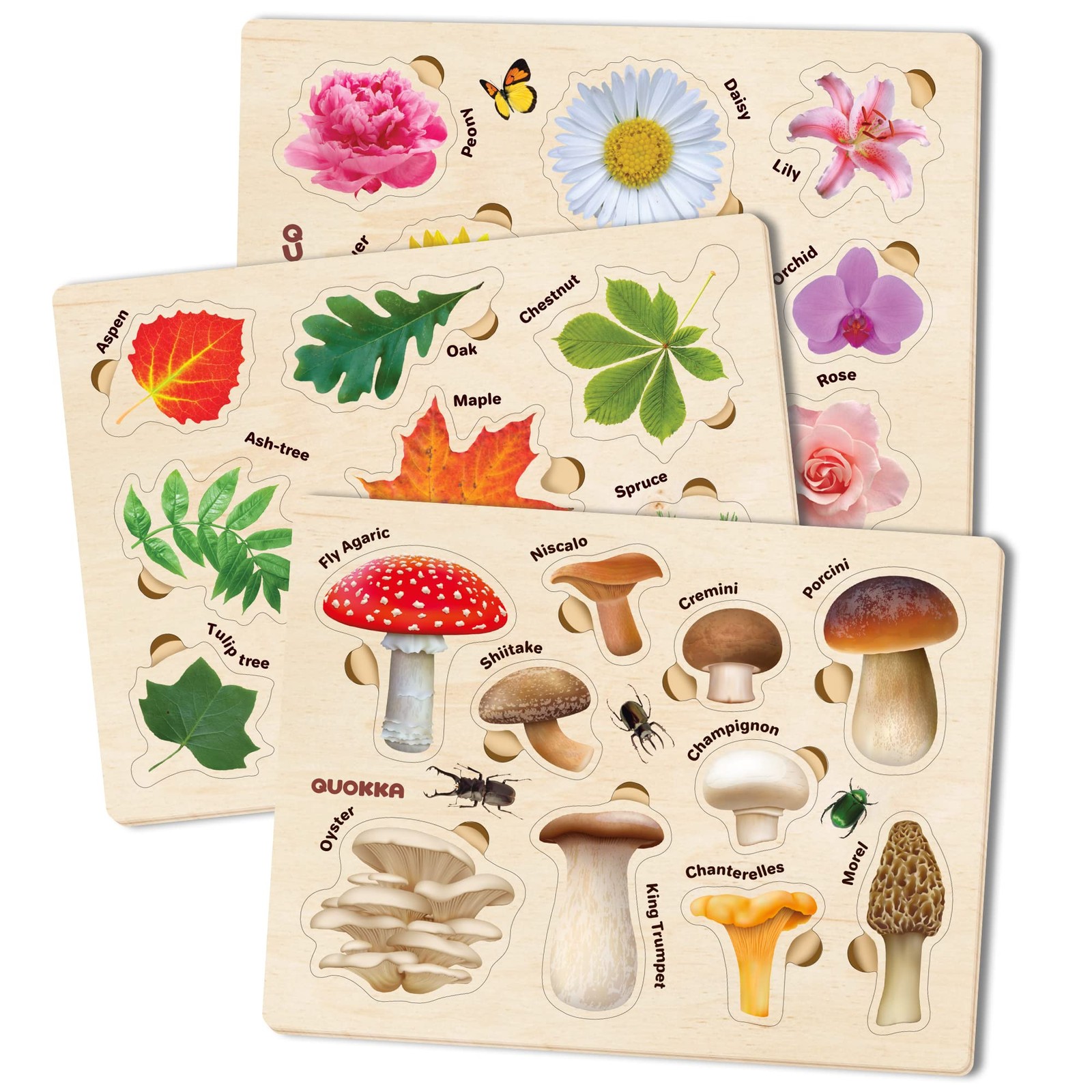 Wooden Puzzles for Toddlers 2-4 &ndash; 3X Set Montessori Toys Puzzles for Kids Age...
