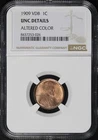 1909 VDB Lincoln Wheat Cent NGC UNC Details Altered Color