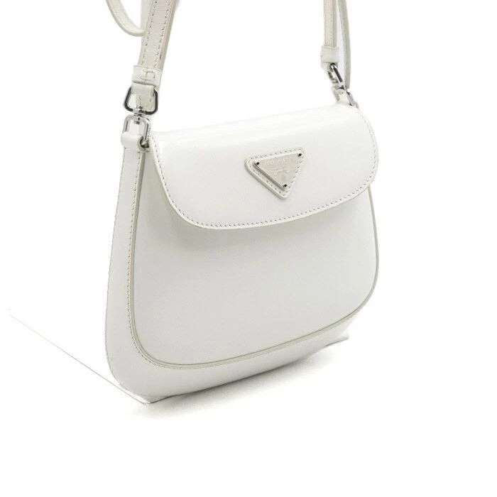 Prada Sac à bandoulière mini Cleo brossé blanc 1BH188 152892352 [U] - Photo 3/4