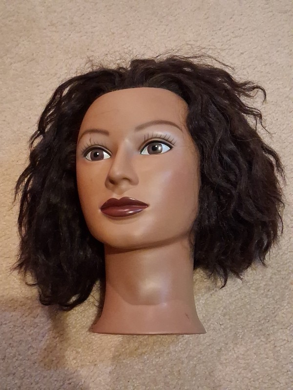 Marianna Manikin Head Miss Michelle Life Size Head With 100% Afro Human Hair