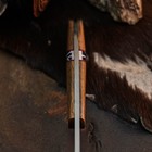 8.7" inch Damascus Steel Hunting Knife Full Tang Wood Handle Leather Sheath — photo 8