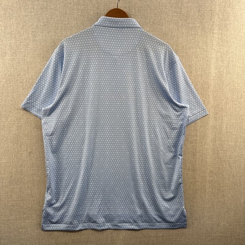 Peter Millar Summer Comfort Polo Shirt Large Blue Skulls Short Sleeve Stretch - Picture 12 of 15