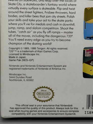 720 Degrees 1989 NES Tested Box w/ Protector Cart & Foam Insert - READ - Picture 13 of 14