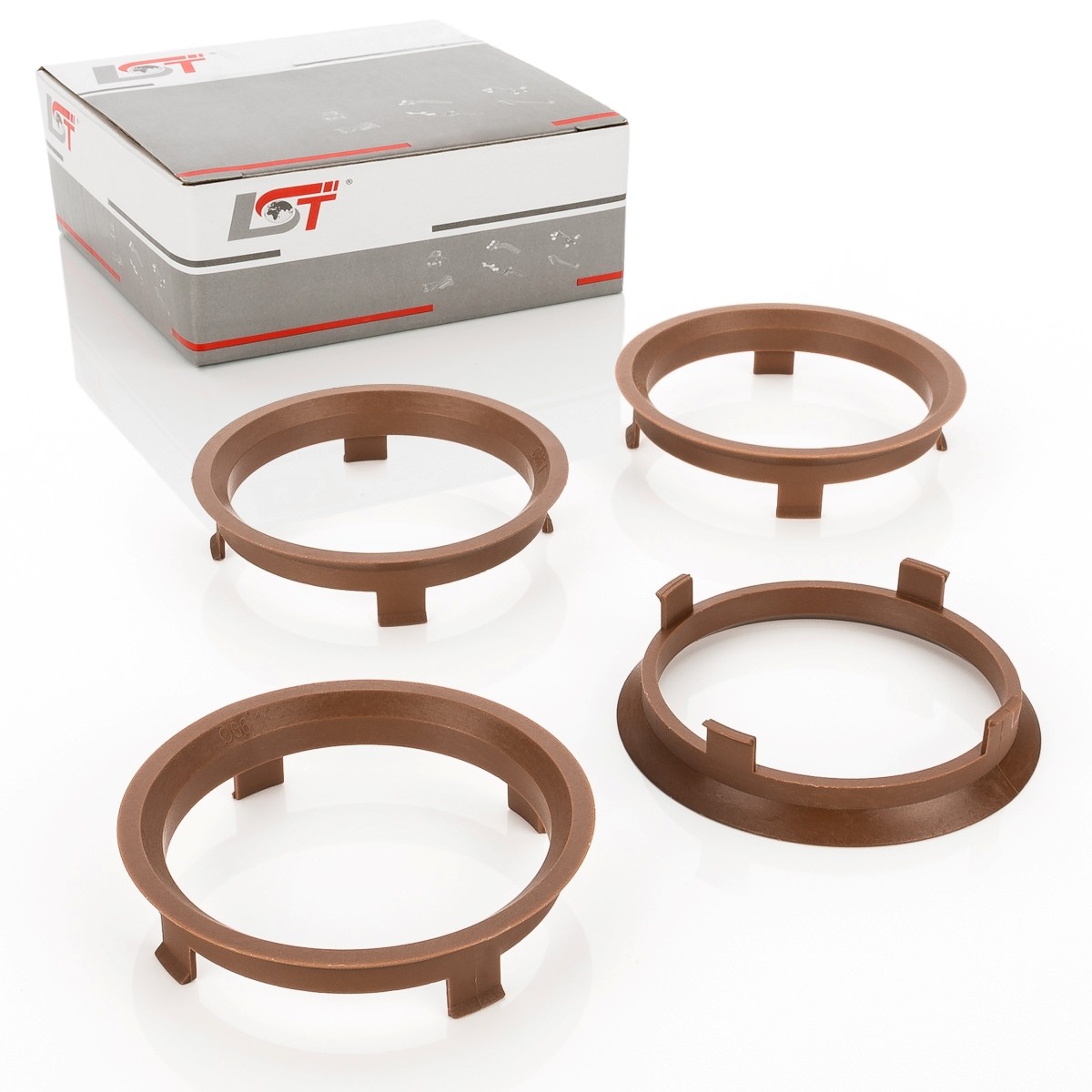 4X Center Rings Spacers Brown Alloy Wheels Ø 66.1 Mm - 71.6 Mm For MITSUBISHI
