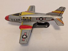 Vintage 1960s Tin Litho Jet Airplane Friction Toy Japan - US Air Force