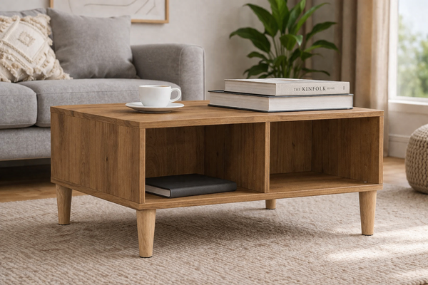 Couchtisch Artisan Eiche Wohnzimmertisch Sofatisch Tisch Holz Optik 60X60X30 Cm-image
