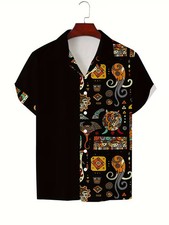 Vibrant Geometric  Abstract Patterns Hawaiian Shirt