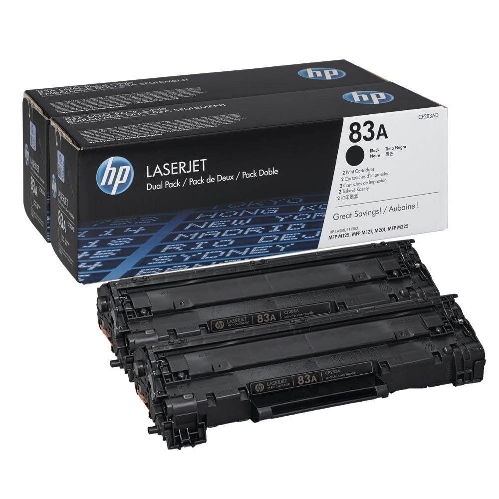 Double pack toner HP 83A noir LaserJet haute précision de texte