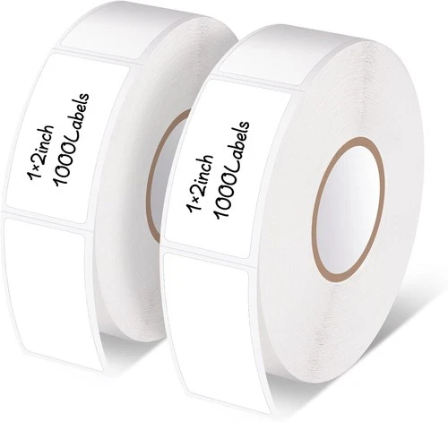 2000 Pcs Removable Freezer Labels, 1" x 2" Blank Label x 2", White  - Picture 1 of 7
