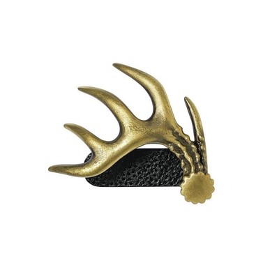 Fisken Hat Clip for Hunters - Brass Brim Clip, 10-Point Buck Antler Design - ...