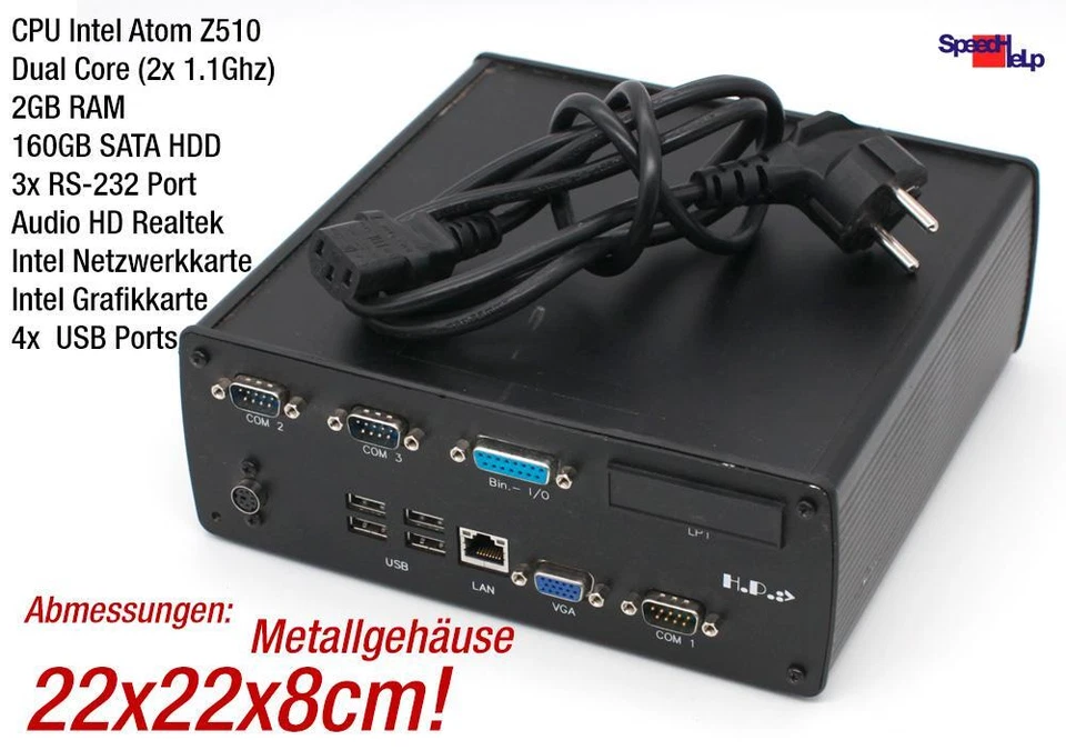 WAFER-US15WP2 Industrial Computadora PC Windows RS-232 Intel Atom Z510 2GB RAM - Imagen 2 de 4