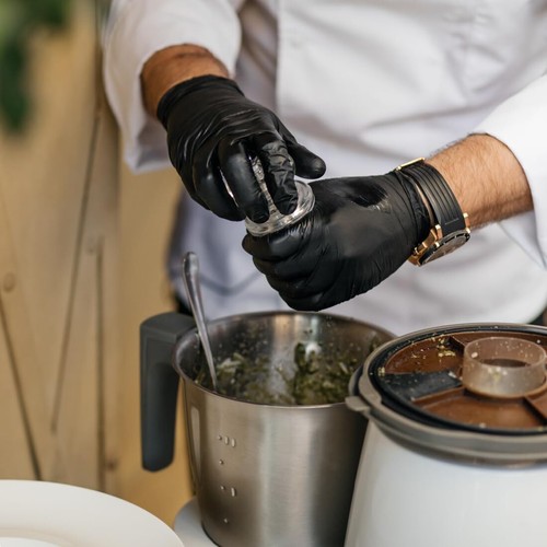 Grande Confezione 100 Guanti Nitrile Nero Monouso Alimenti Sicuri Senza Polvere - Foto 7 di 7