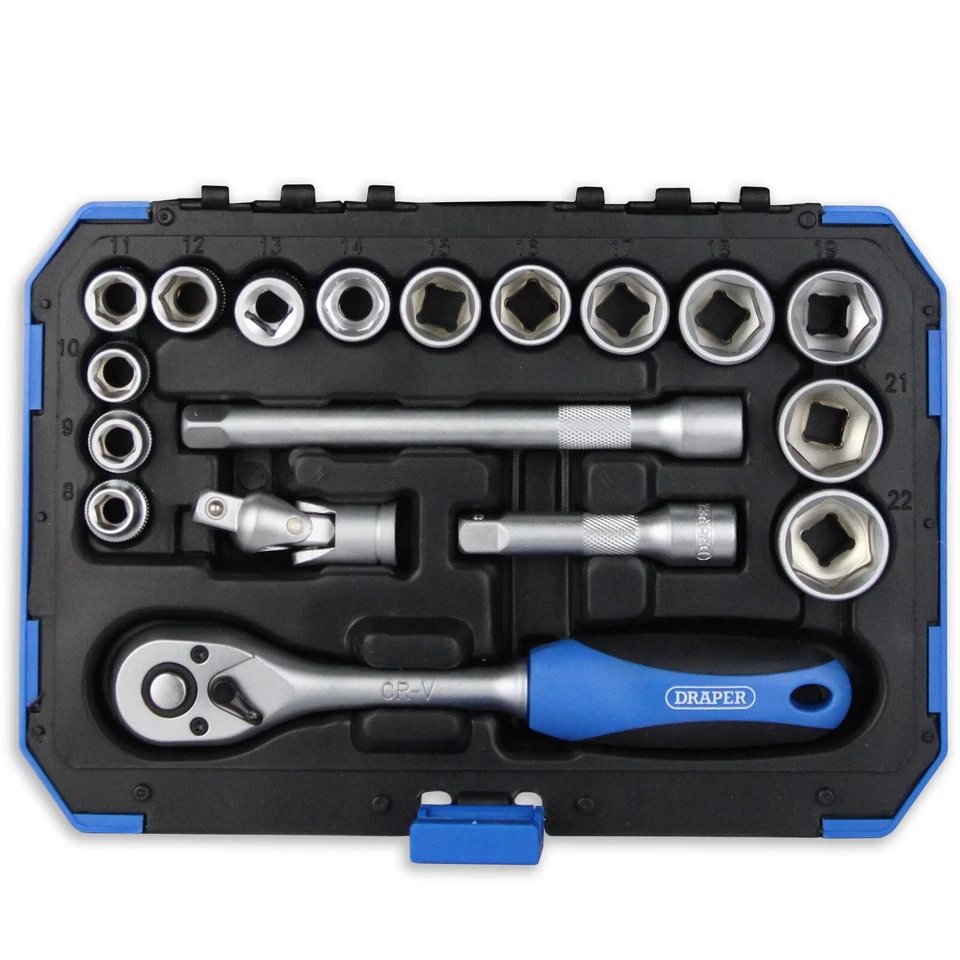 Draper 16359 3/8" Drive Metric 6 Point Socket Set 8-22mm 18 Piece - Image 2 of 4