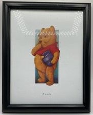 Vintage Winnie the Pooh Hunny Jar Professionally Framed Wall Hanging 15.5" x 12