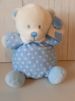 Baby Kiel Teddybär Stofftier blau Kinderzimmer gepunktet mollig Bettdecke ca. 9 Zoll