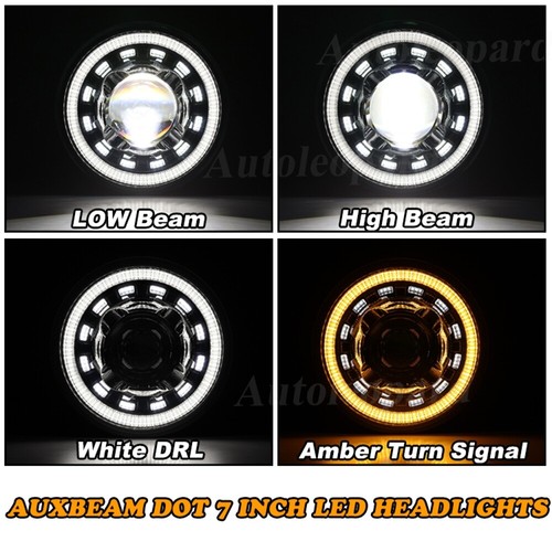Faro LED DOT 7" para Jeep Wrangler JK JKU TJ LJ Chevy Ford GMC DRL/Giro/Alto/Lo - Imagen 3 de 12