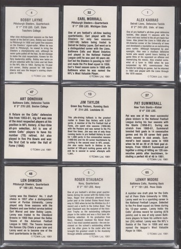 1981 FOOTBALL CARDS RARE LOT Jim Brown Staubach Namath BEST LOOKING 80's TCMA - Picture 9 of 16