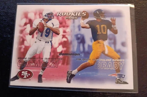 2000 Tom Brady Fleer Skybox Dominion "Rookies Pairs" w/ Carmazzi #234 Rookie