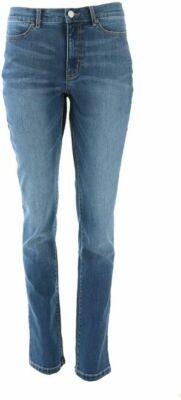Motto Womens Stretch Denim 5 Pocket Straight Leg Jeans Indigo Wash 12P