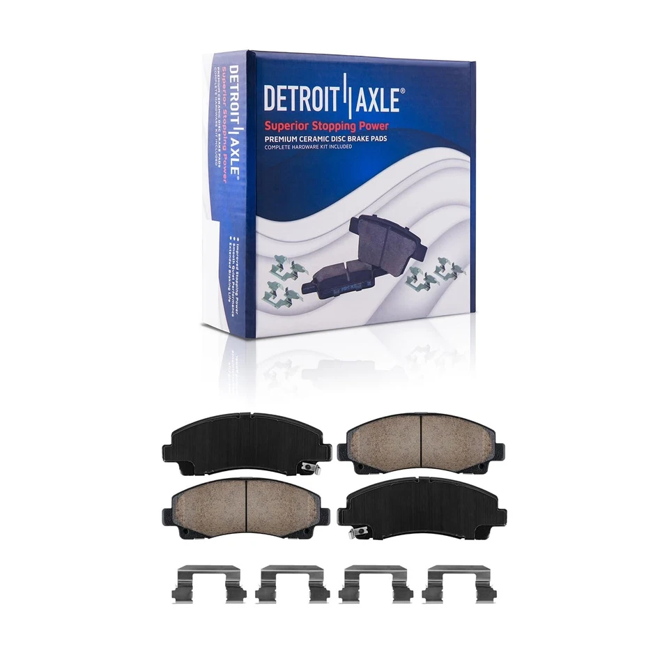 Front & Rear Ceramic Brake Pads w/Hardware for Acura TL Honda Ridgeline - Image 3 of 4
